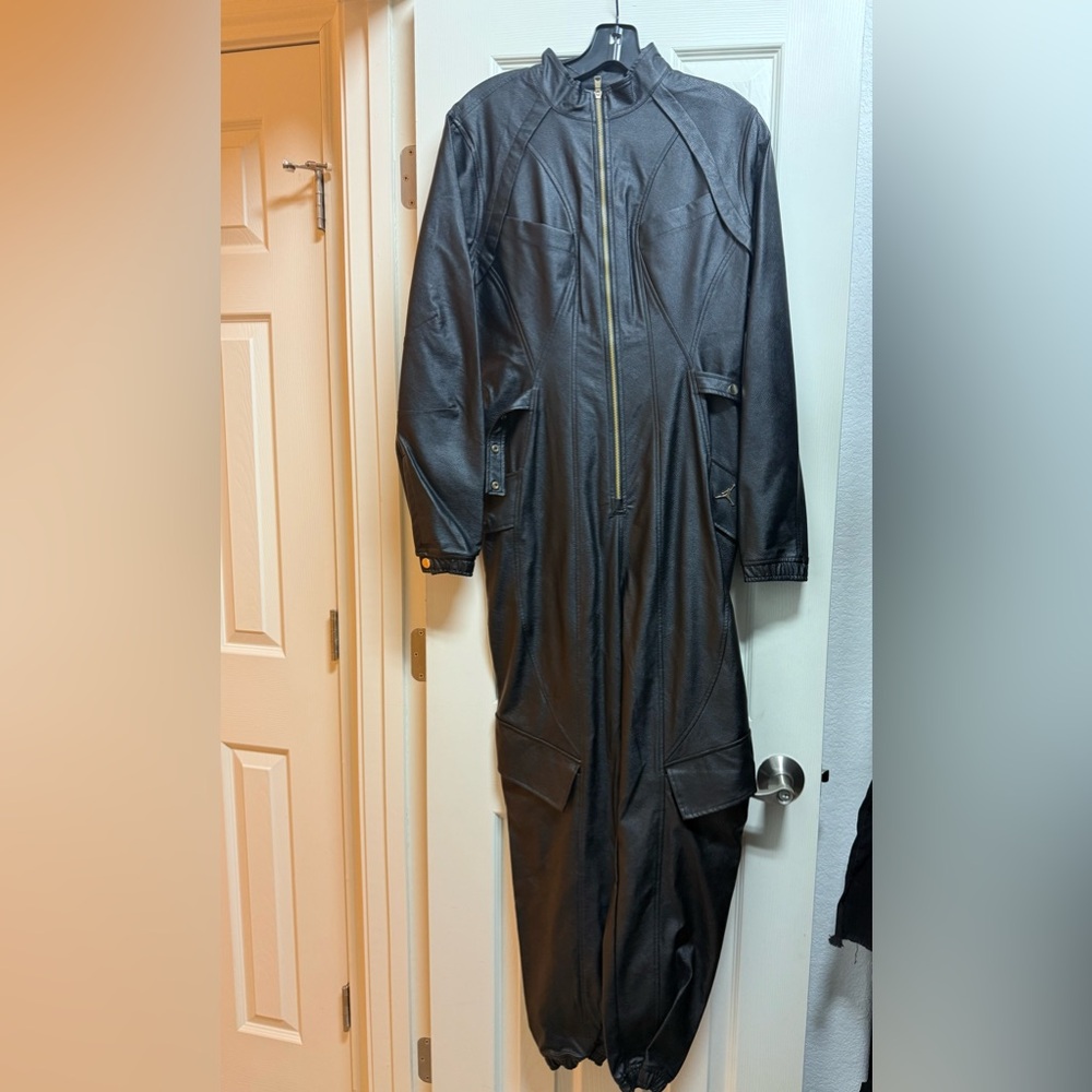 Nike Jordan faux leather jumpsuit